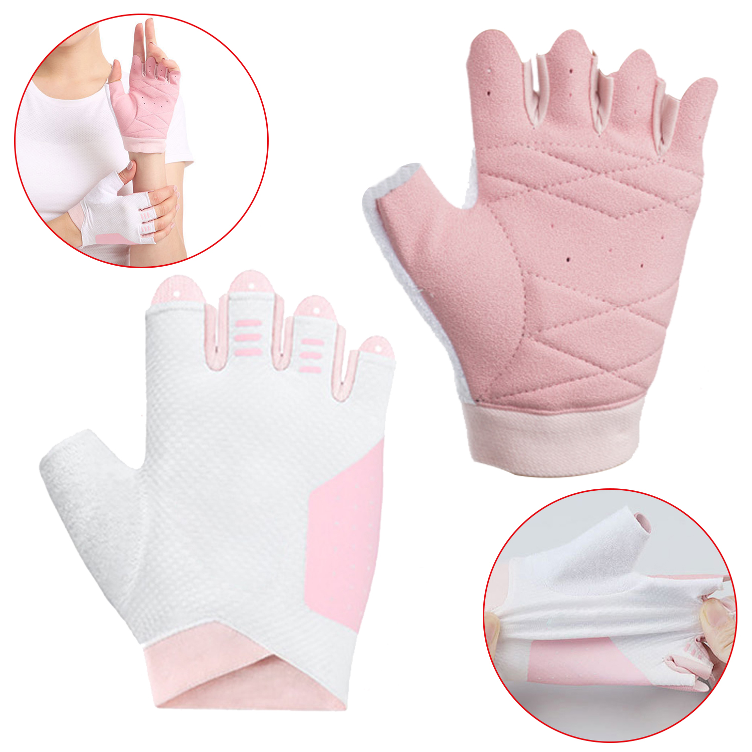 Cycling Gloves Half Finger Anti Slip Gel Pad Breathable Mountain Cycling Gloves