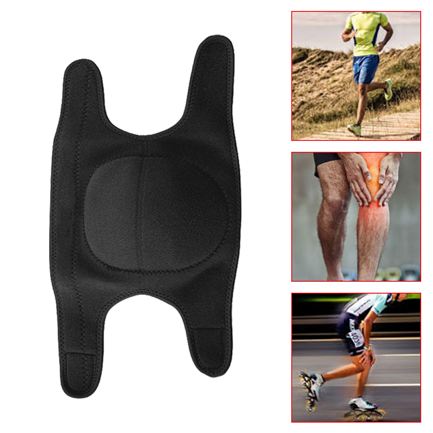 Silicone Anti Slip Adjustable Sports Neoprene Knee Support Brace with Breathable Sponge