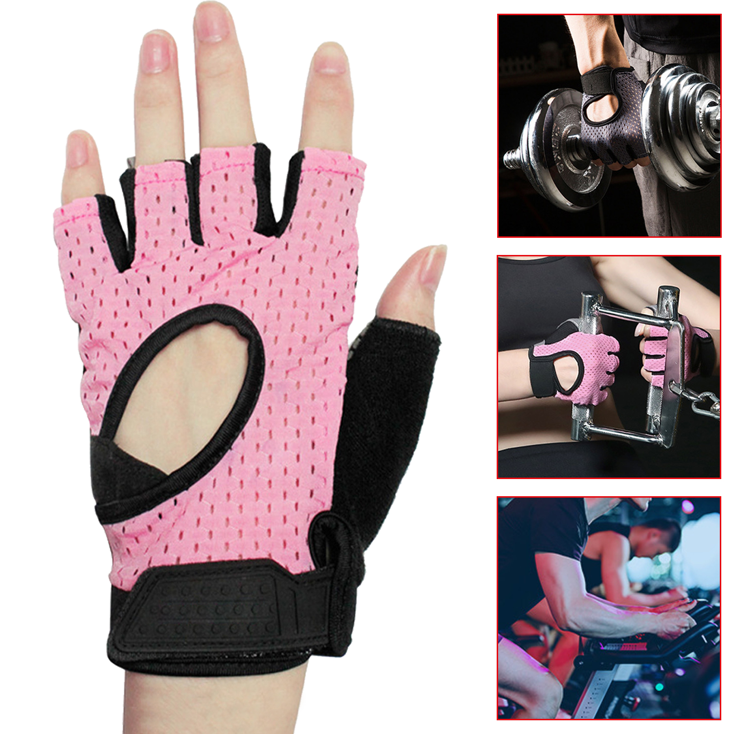 Fitness Non Slip Fingerless Gloves Weightlifting Men Women Glove Exercise Half Finger Fitness Sport Gloves