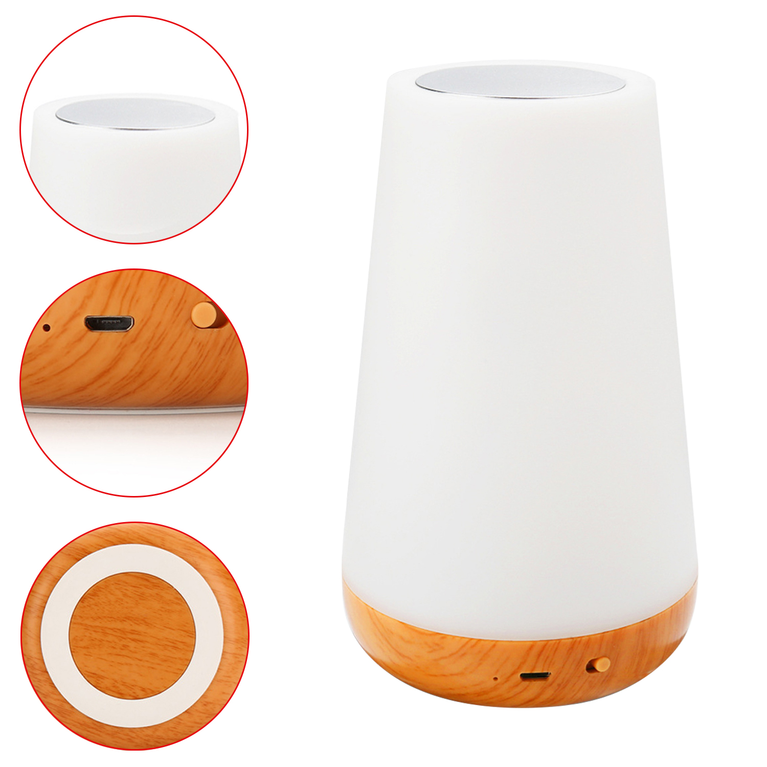 Night Light RGB Remote Control Touch Dimmable Lamp Portable Table Bedside Lamps USB Rechargeable Night Lamp
