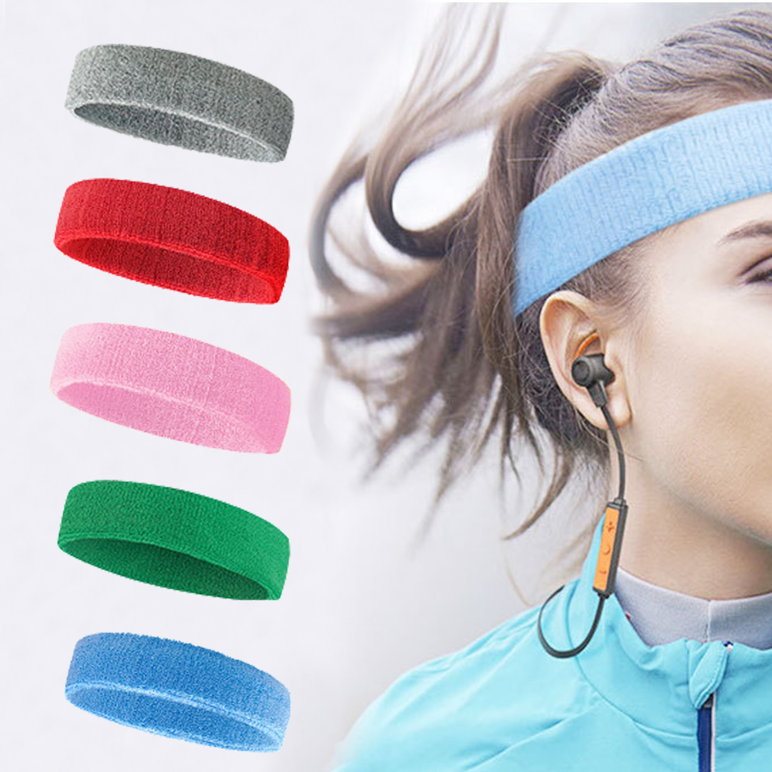 Head Workout Sweatband Cotton Sweatband Yoga Gym Stretch Head Band For Sport Elasticity Sweat Bands Sports Safety Sweatband