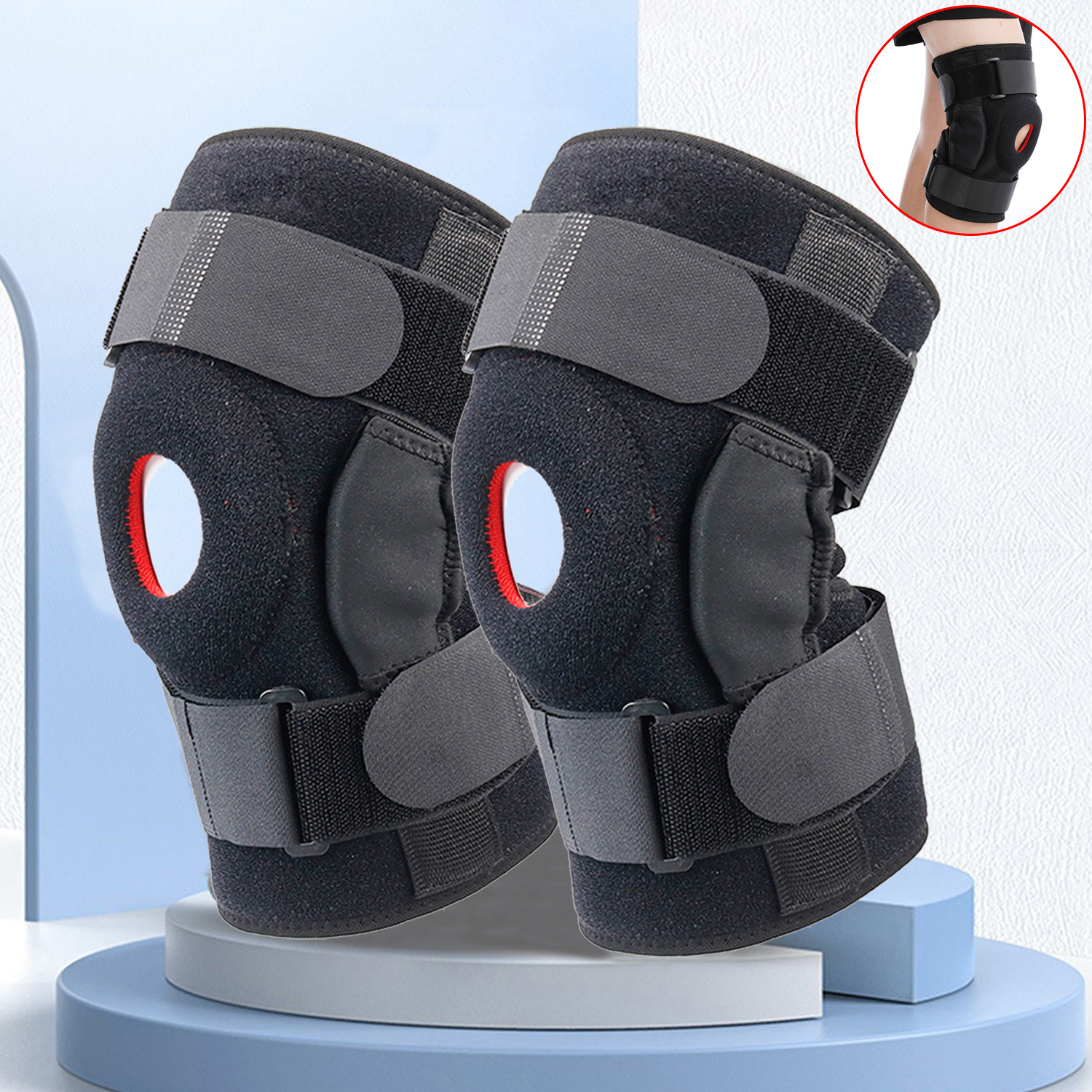 Removable Folding Support Knee Pads Silicone Patella Knee Pads Knee Support Brace Immobilizer Knee Braces Pads
