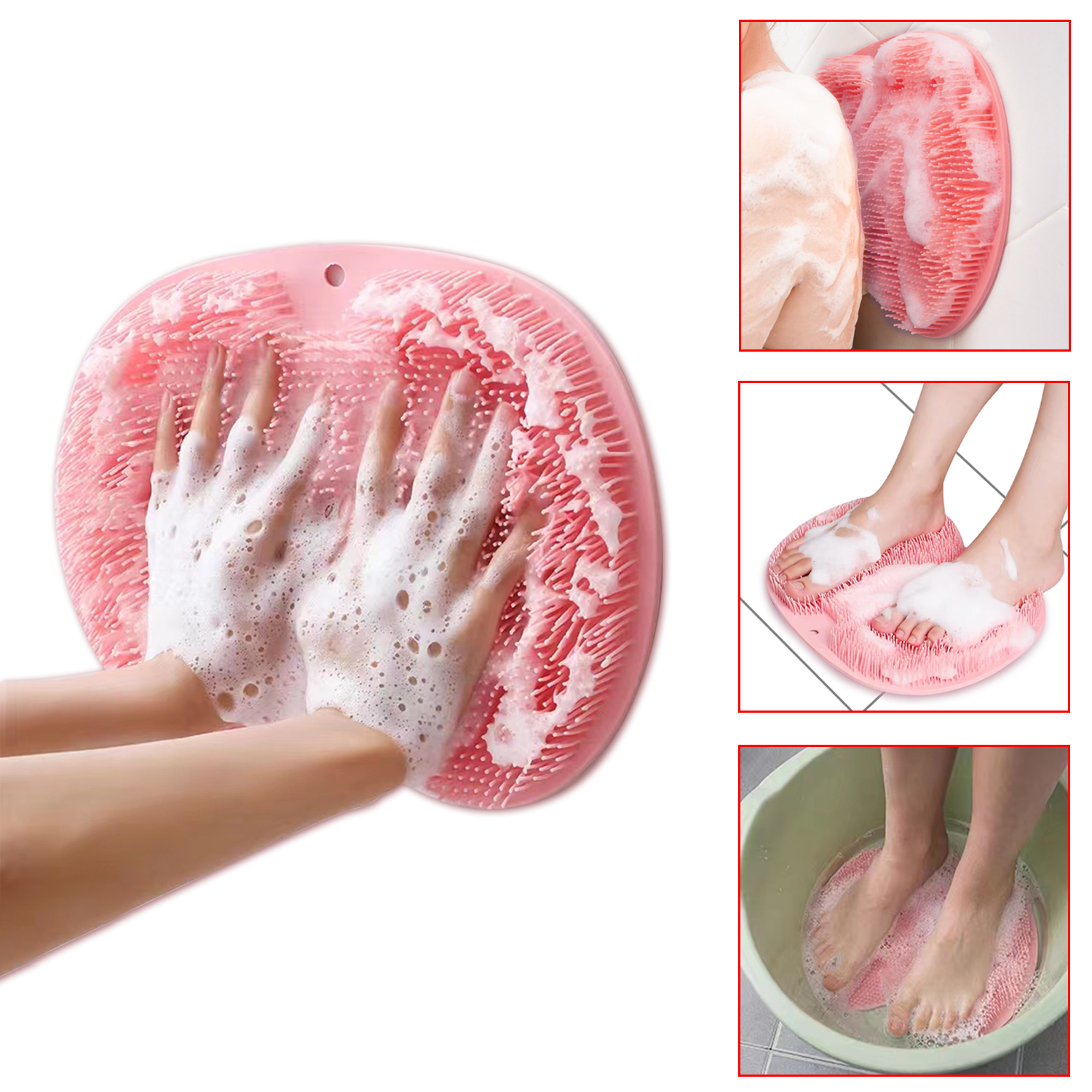 Lazy People Rub Feet Rub Back Artifact Bathroom Massage Bath To Remove Dead Skin Wash Feet Brush Feet Silicone Bathtub Non-slip Scrubbing Bath Pad