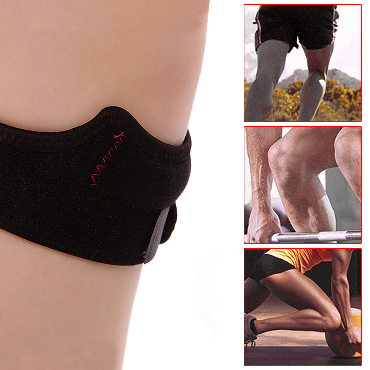 Adjustable Patella Tendon Support Strap Knee Brace Patellar Tendon Stabilizer Support Band for Knee Pain Relief Basketball Running
