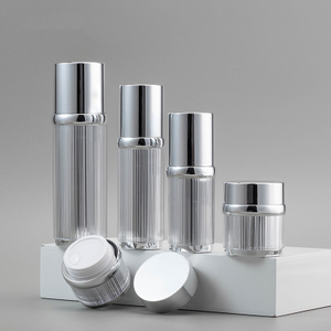 Premium Vertical Striped Skincare Cream Jar