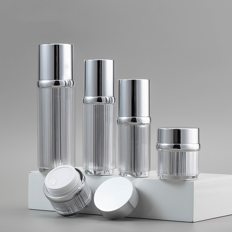 Premium Vertical Striped Skincare Cream Jar