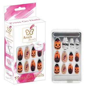 24-Piece Glue-On Fake Nails Set with Elegant Gift Box