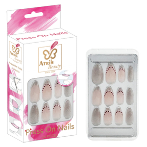 24-Piece Glue-On Fake Nails Set with Elegant Gift Box