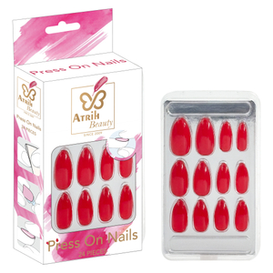 24-Piece Glue-On Fake Nails Set with Elegant Gift Box