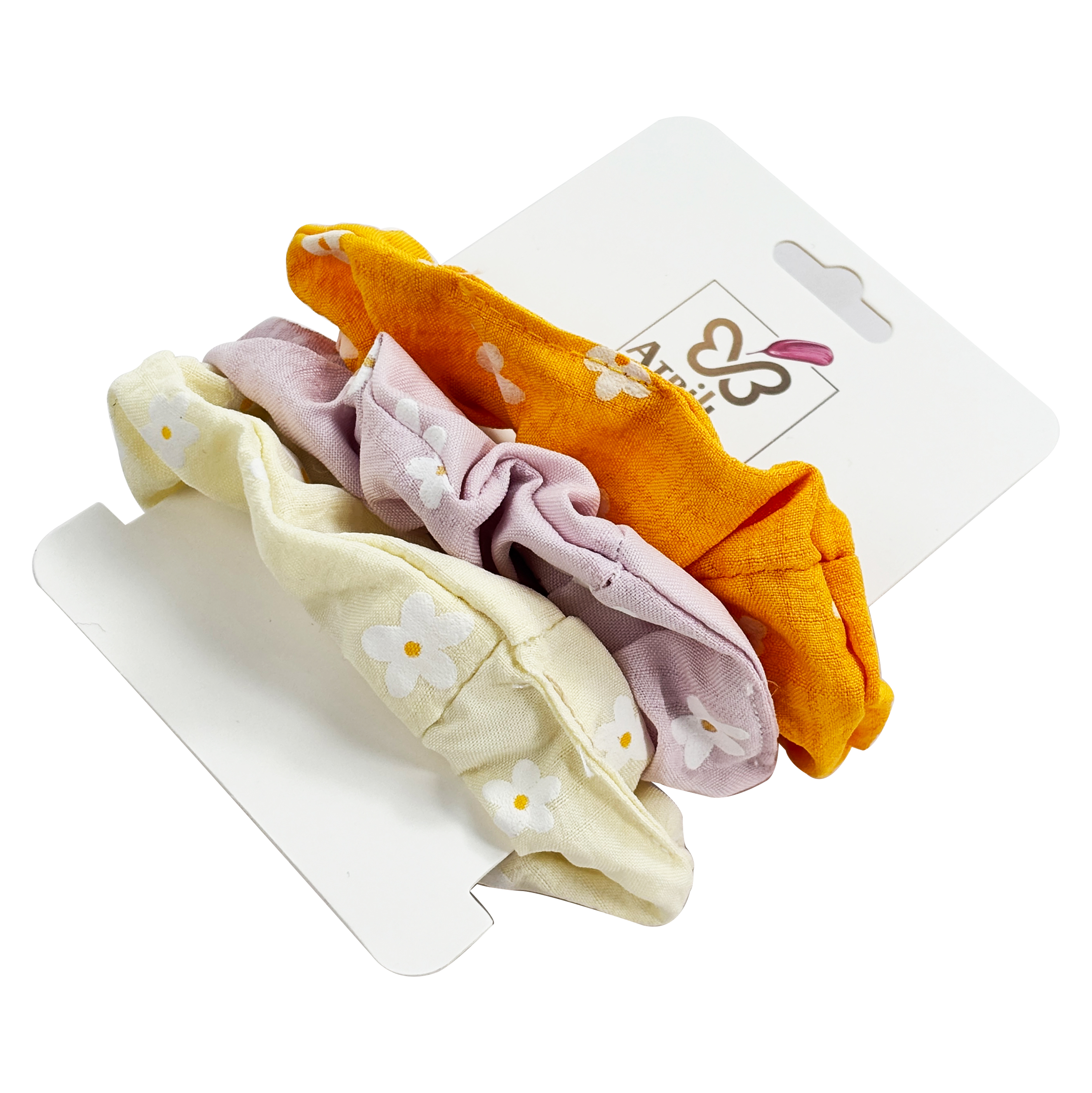 3-Piece Pastel Hair Bands Set with Decorative Card