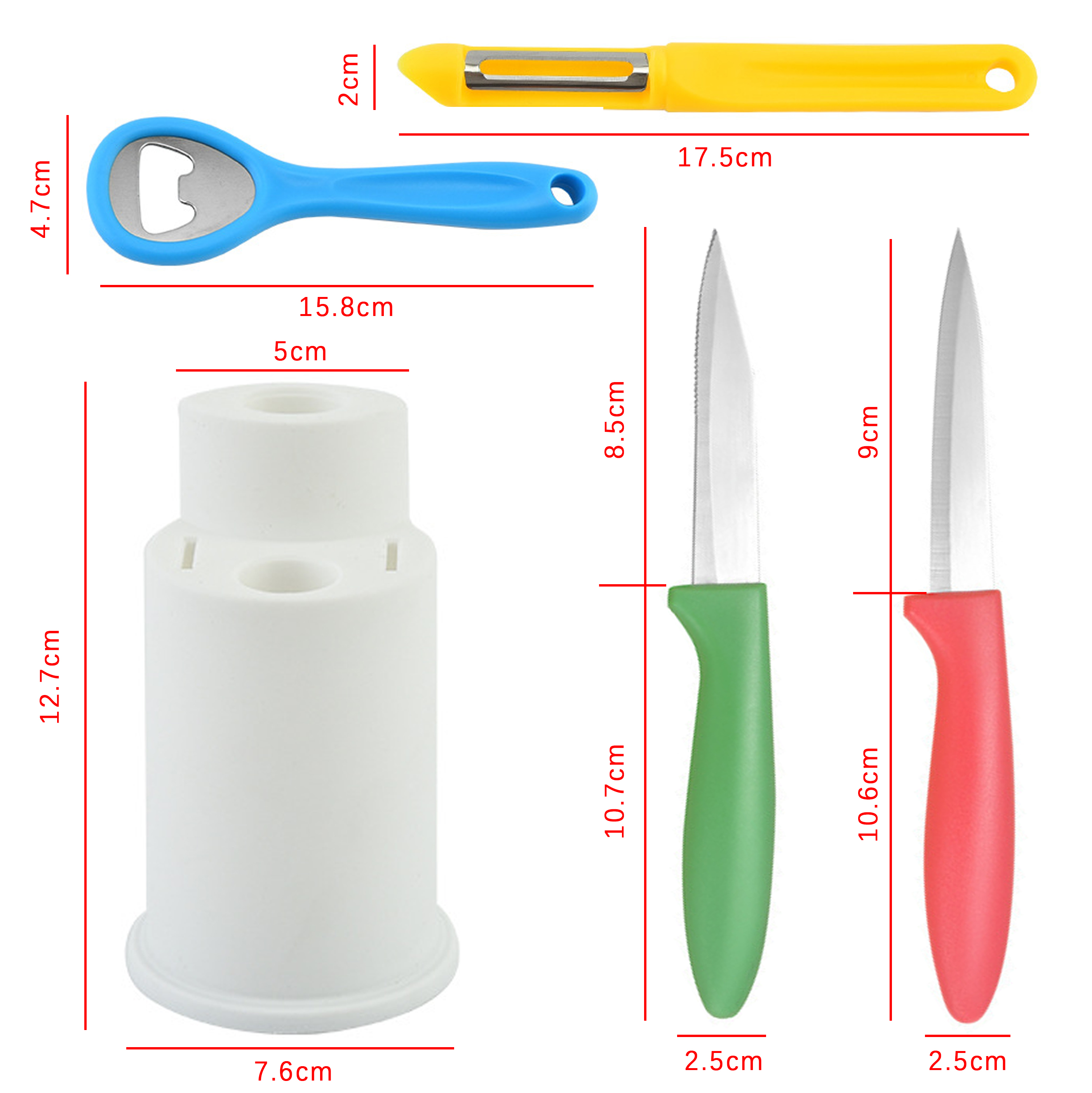 5-Piece Kitchen Tool Set With Storage Base