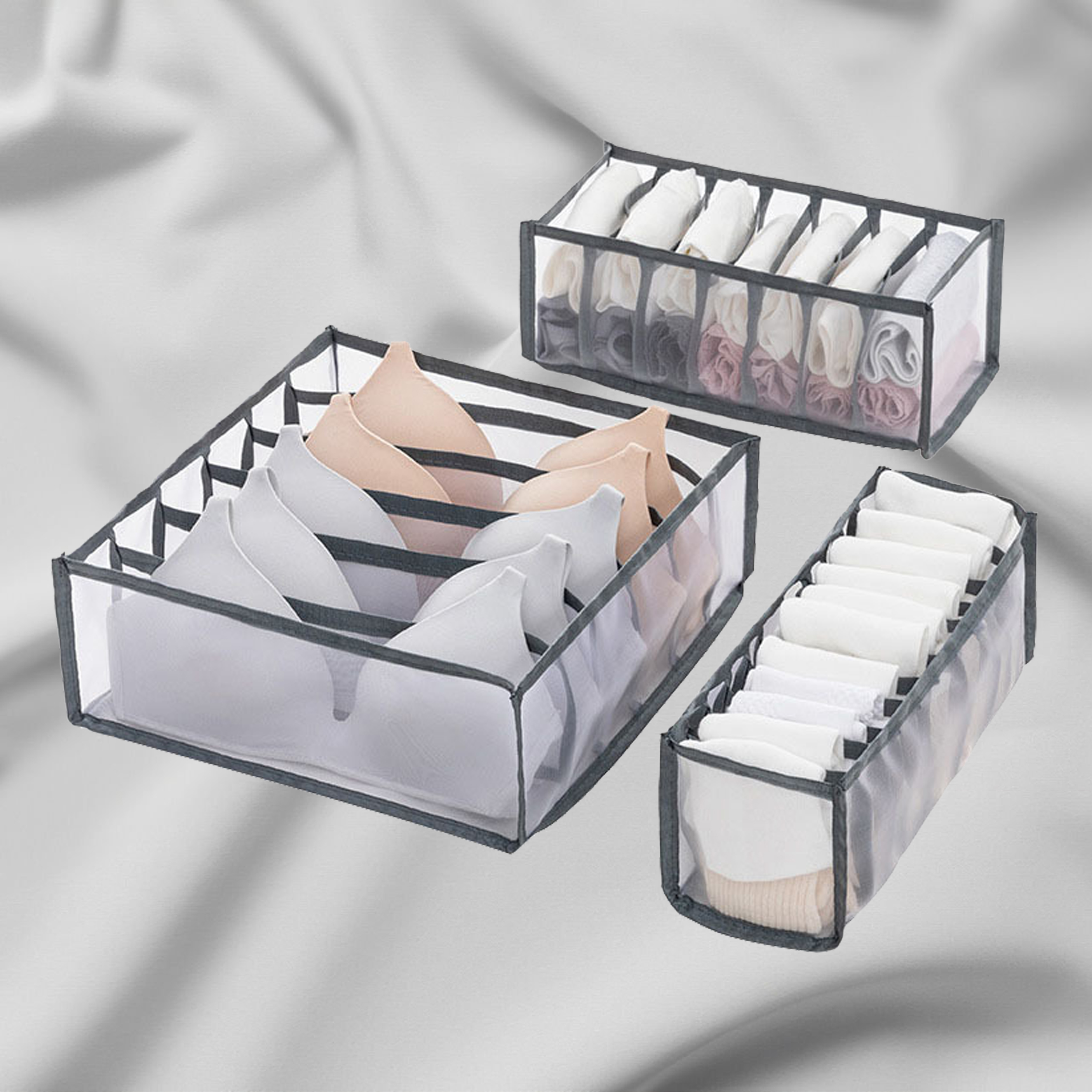 3-Piece Home Storage Bag Set for Women's Underwear