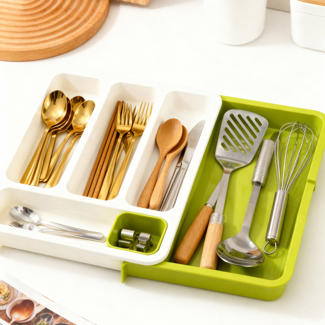 Cutlery Drawer Organizer Multi-compartment Kitchen Utensil Organizer