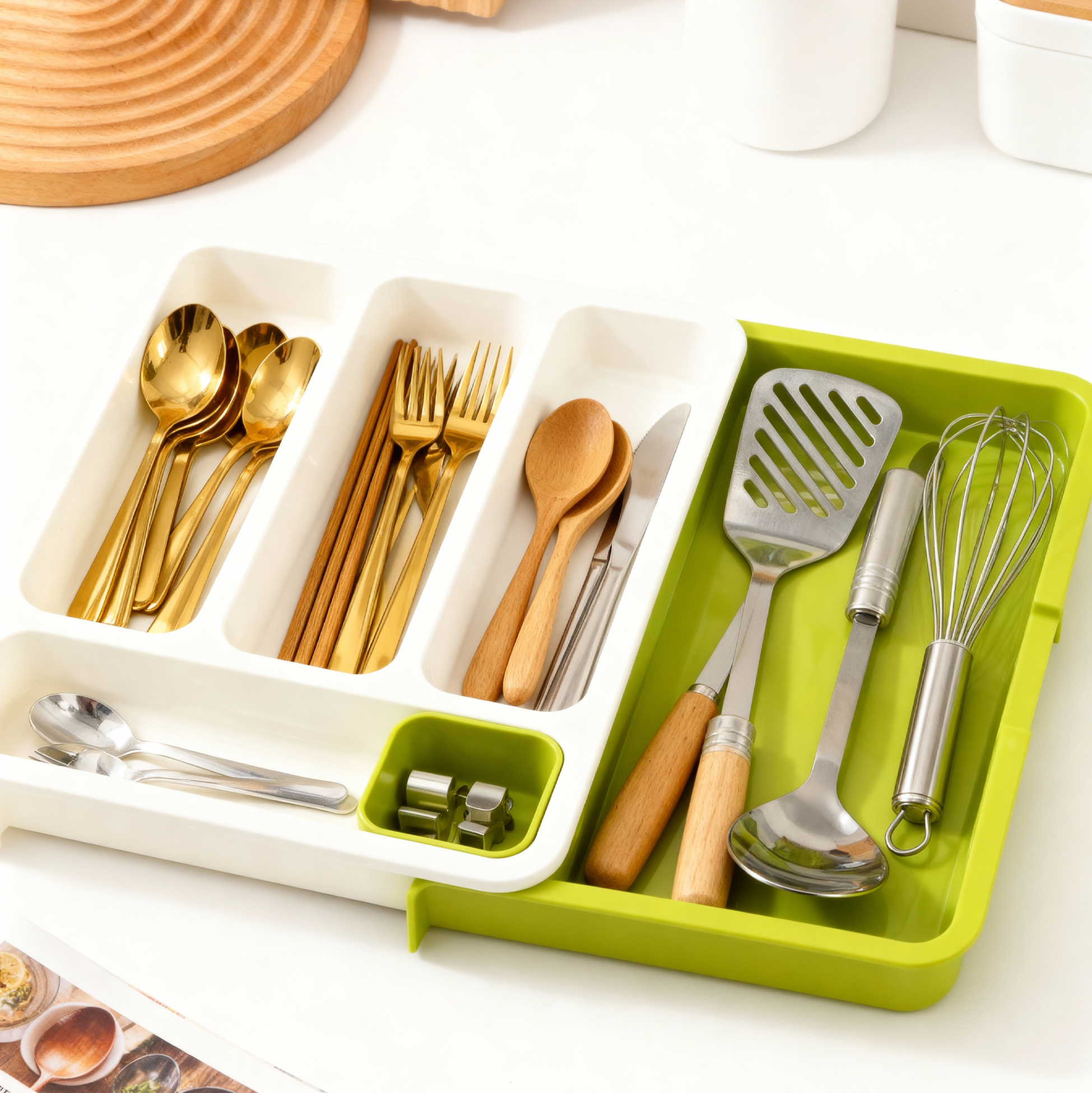 Cutlery Drawer Organizer Multi-compartment Kitchen Utensil Organizer