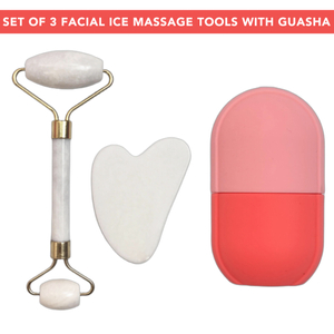 Set of 3 Facial Ice Massage Tools with Guasha