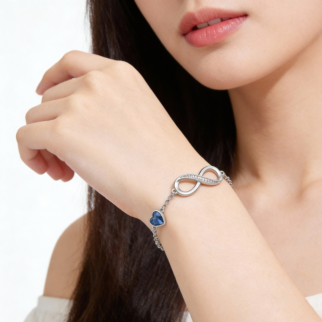 Mother's Day Infinity Heart Silver Bracelet