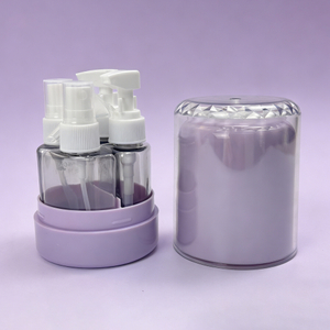 4-in-1 Lavender Travel Bottle Set Transparent Liquid Dispenser Bundle
