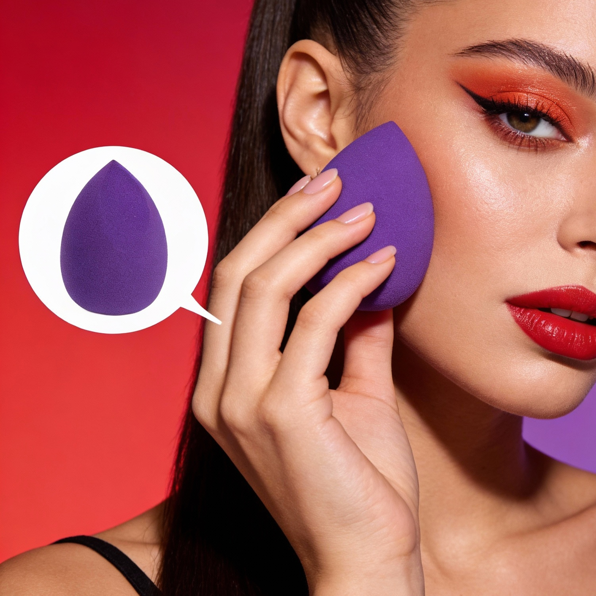 Set of 5 Makeup Brush & Sponge with Cleaning Pad