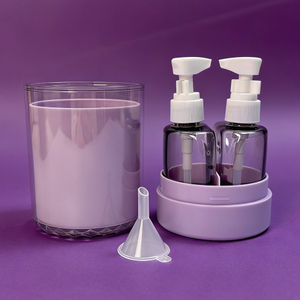 2-in-1 Lavender Travel Bottle Set Funnel-included Toiletry Dispenser Kit
