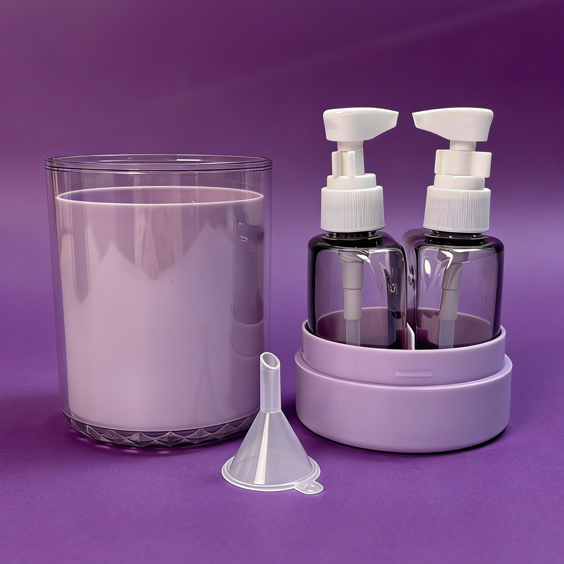 2-in-1 Lavender Travel Bottle Set Funnel-included Toiletry Dispenser Kit