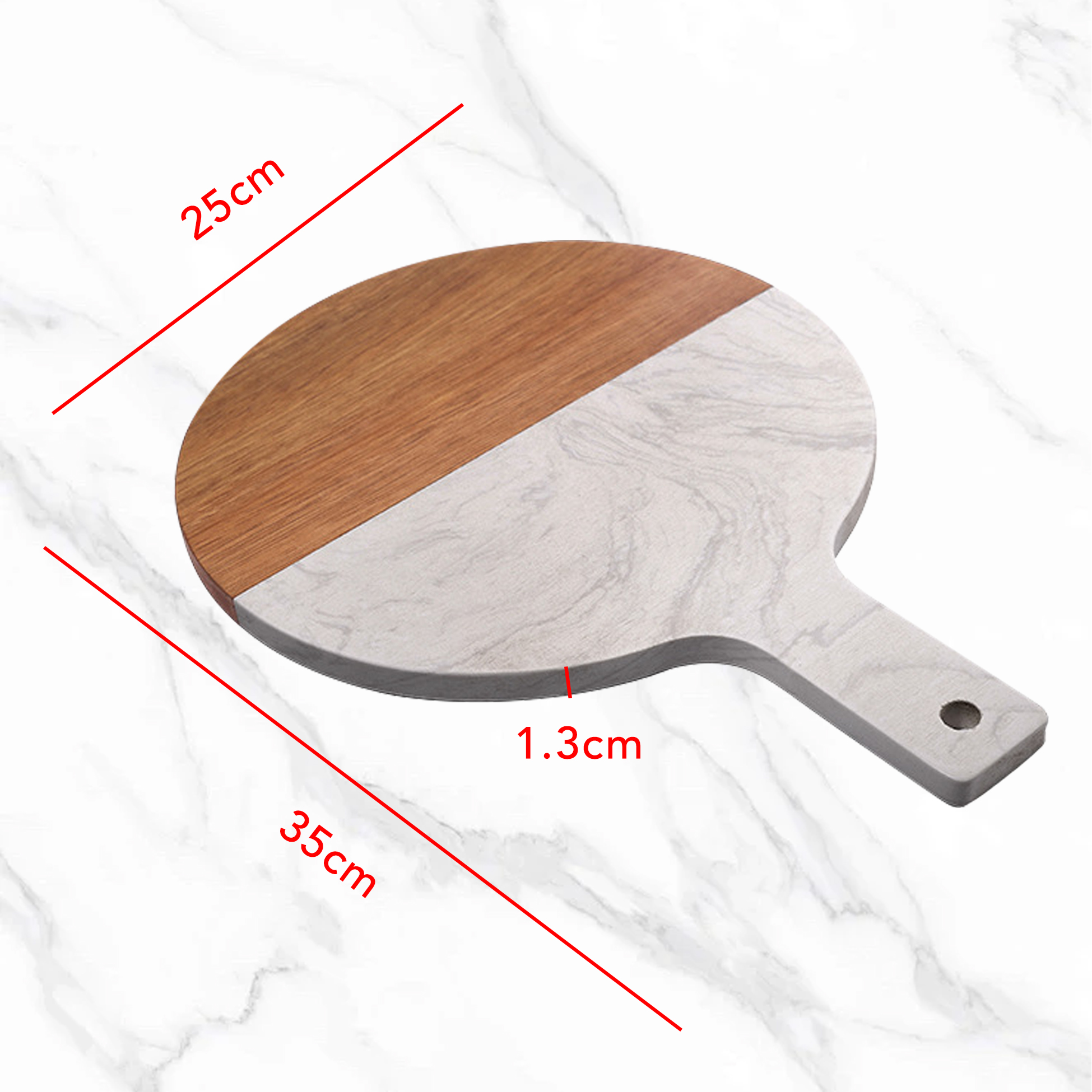 Marble & Wood Dual-surface Cutting Board