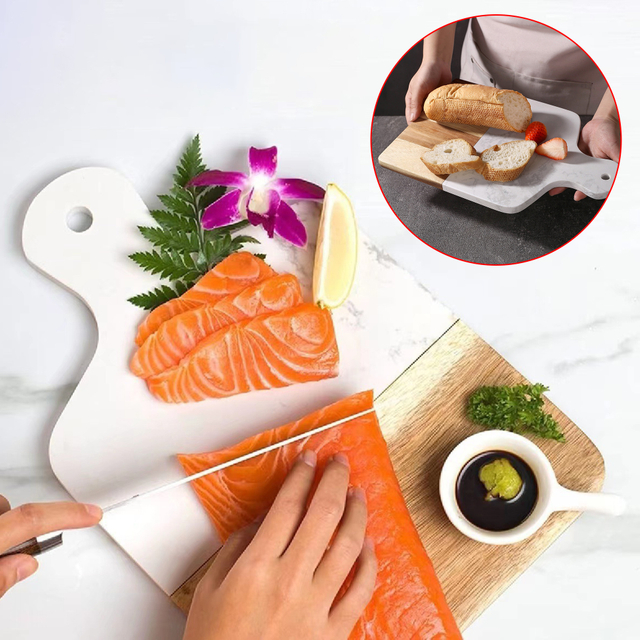 Marble & Wood Dual-material Cutting Board