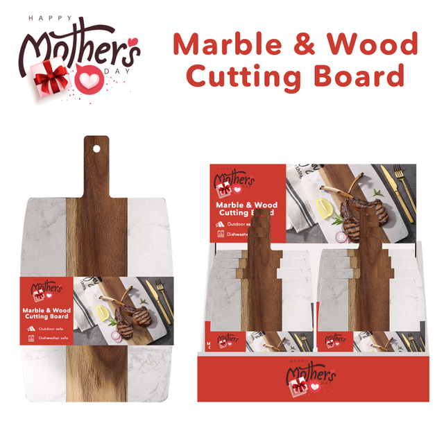 Marble & Wood Striped Cutting Board