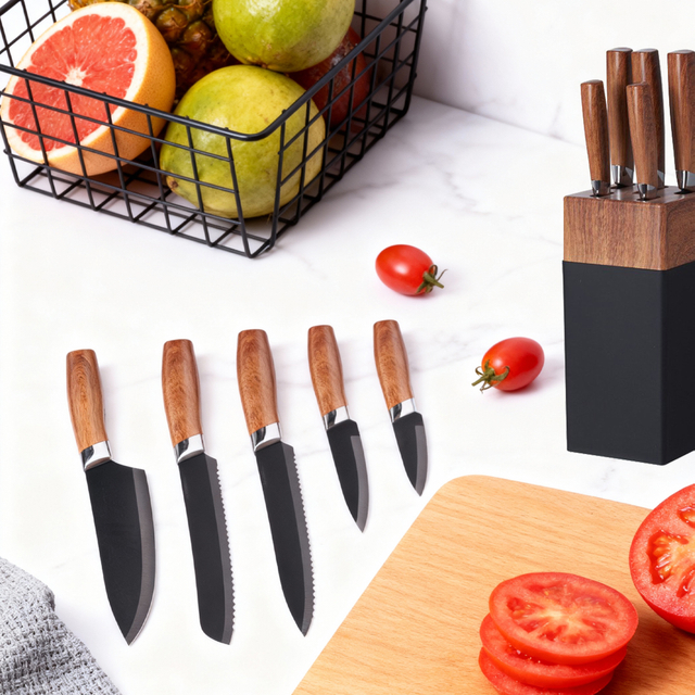 6-piece Kitchen Knife Set with Holder