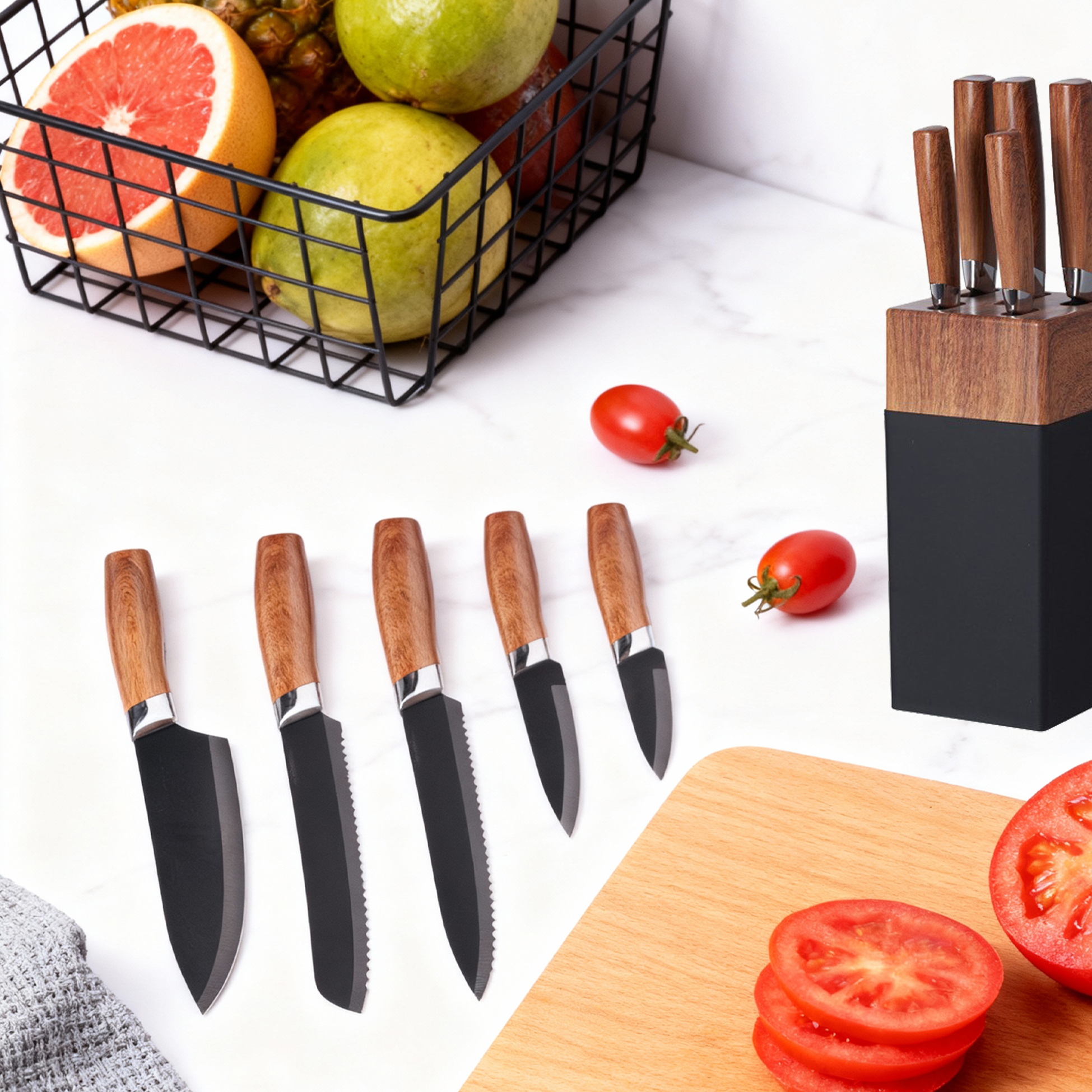 6-piece Kitchen Knife Set with Holder
