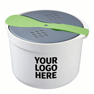 Microwave Rice Cooker with Lid & Spoon