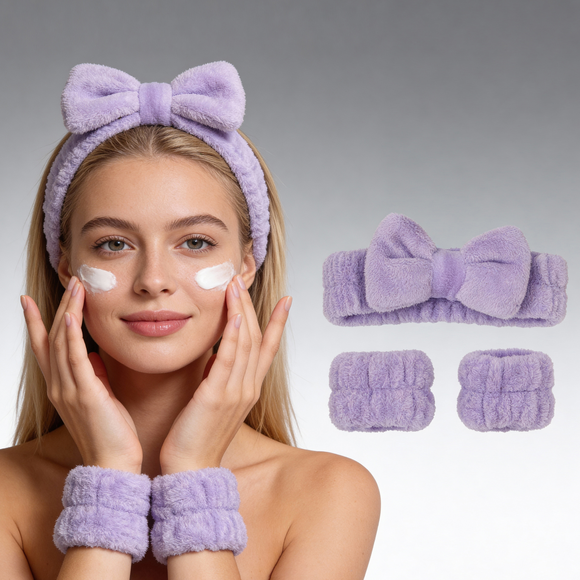 Set of 4 Purple Beauty Accessories