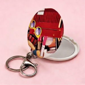 Retro Makeup Case Print Compact Mirror