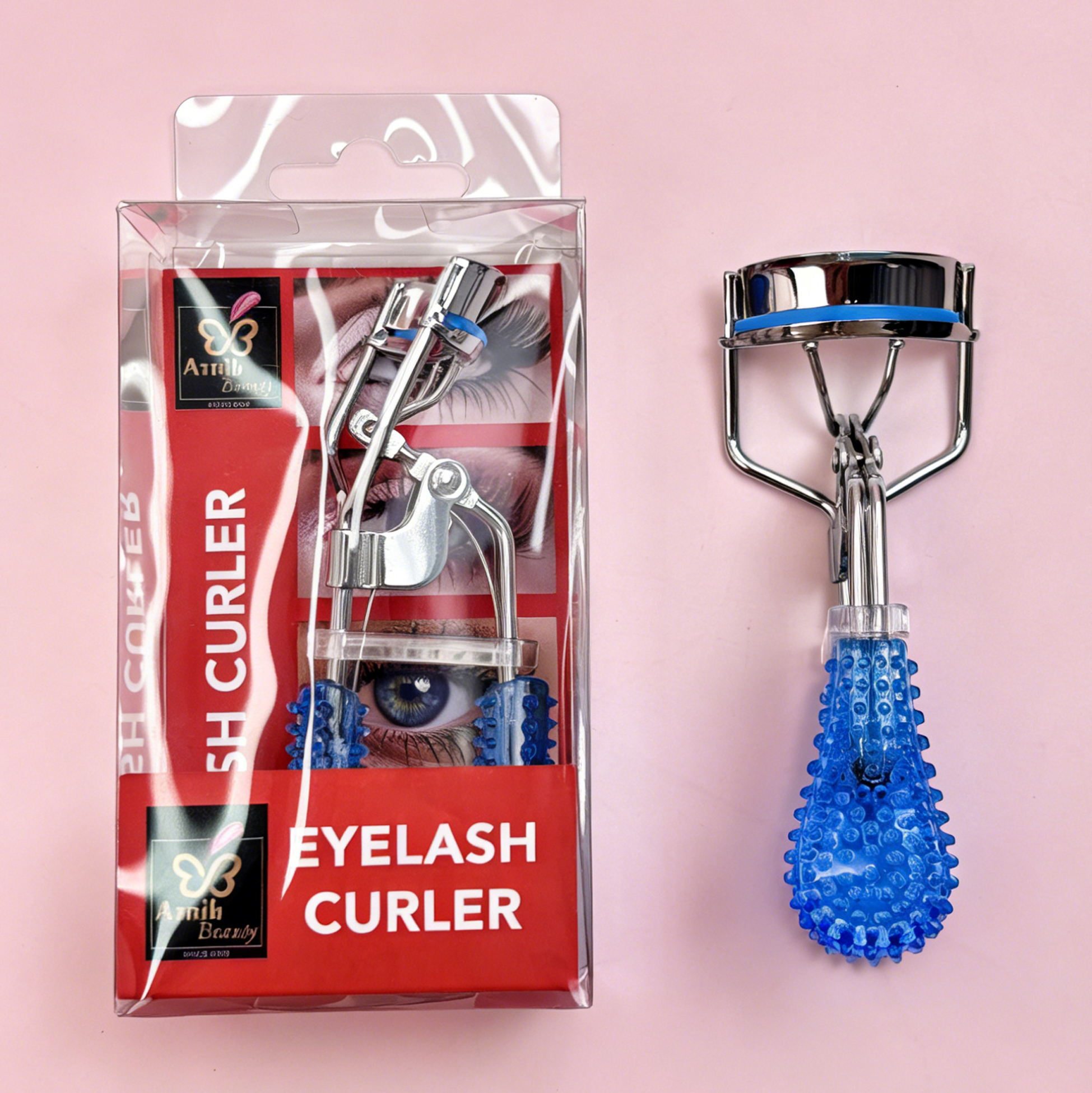 Blue Textured Handle Eyelash Curler
