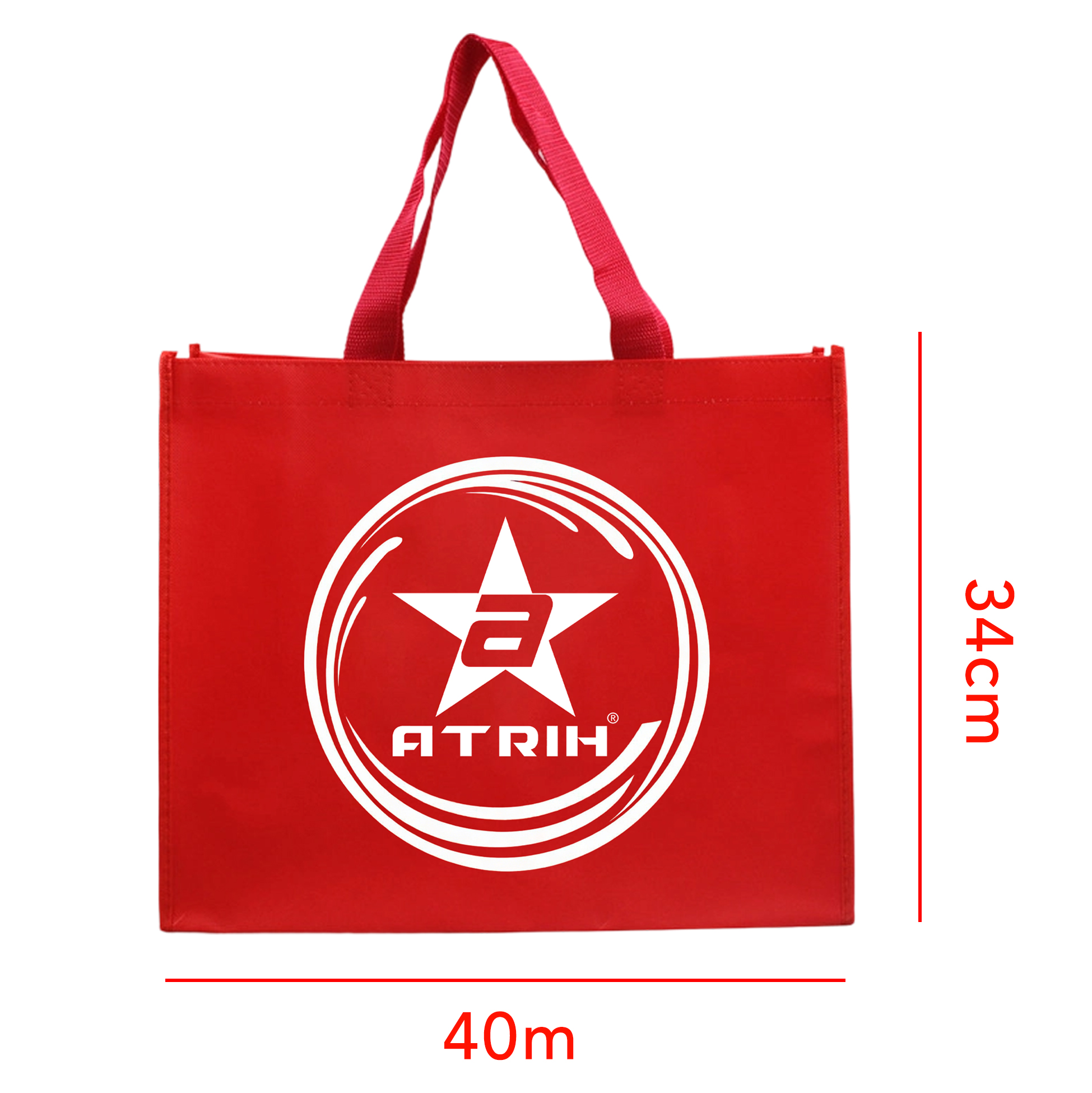Reusable Red Non-Woven Tote Bag