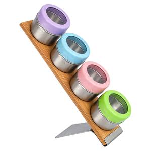 Magnetic Spice Jars Set of 5 with Stander