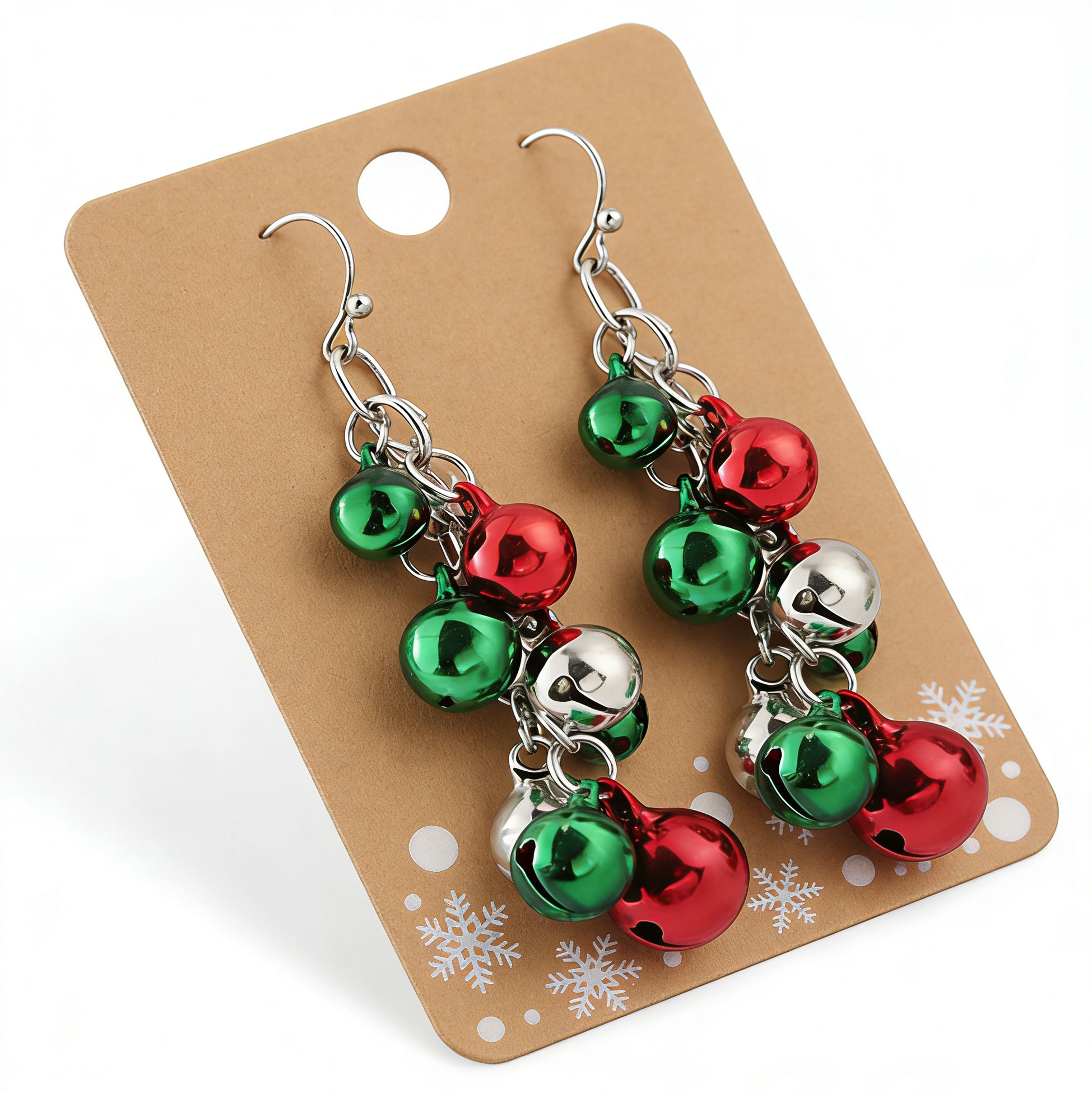 Christmas Jingle Bell Cluster Dangle Earrings