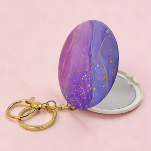 Purple Marble Print Compact Mirror