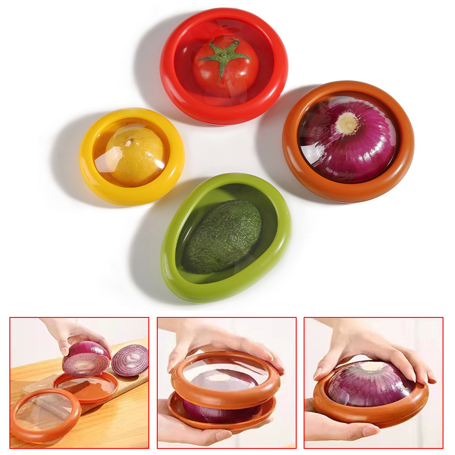 Kitchen Storage Box Fruit Vegetable Crisper Avocado Lemon Tomato Onion Fresh-Keeping For Container