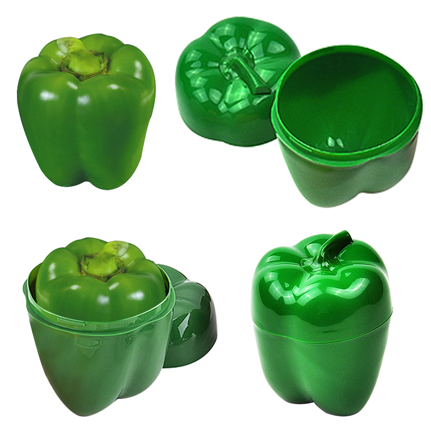 Vegetable Shaped Storage Container Green Pepper Keep Fresh