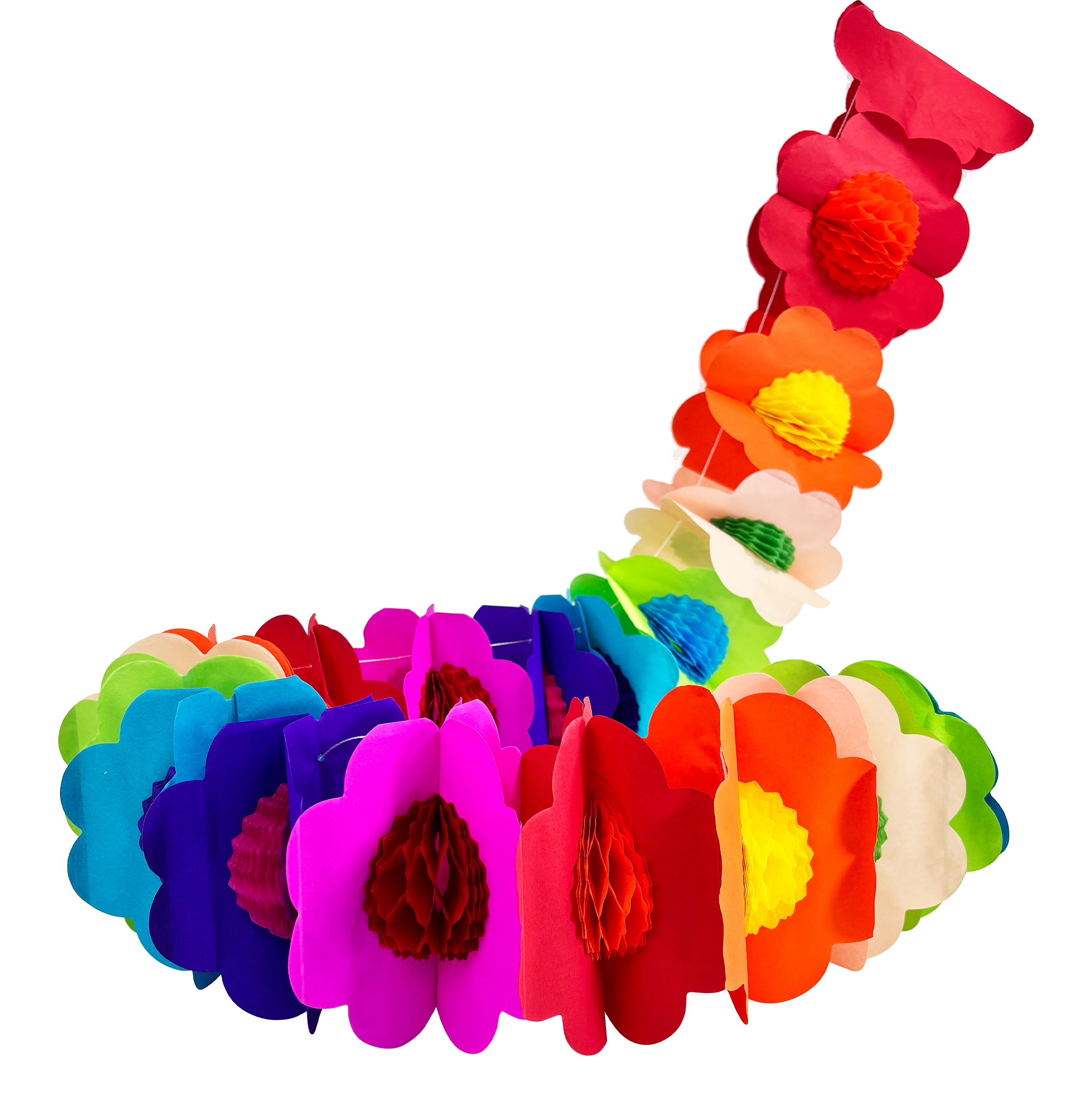 Halloween Colored Flower Paper Garland Decoration