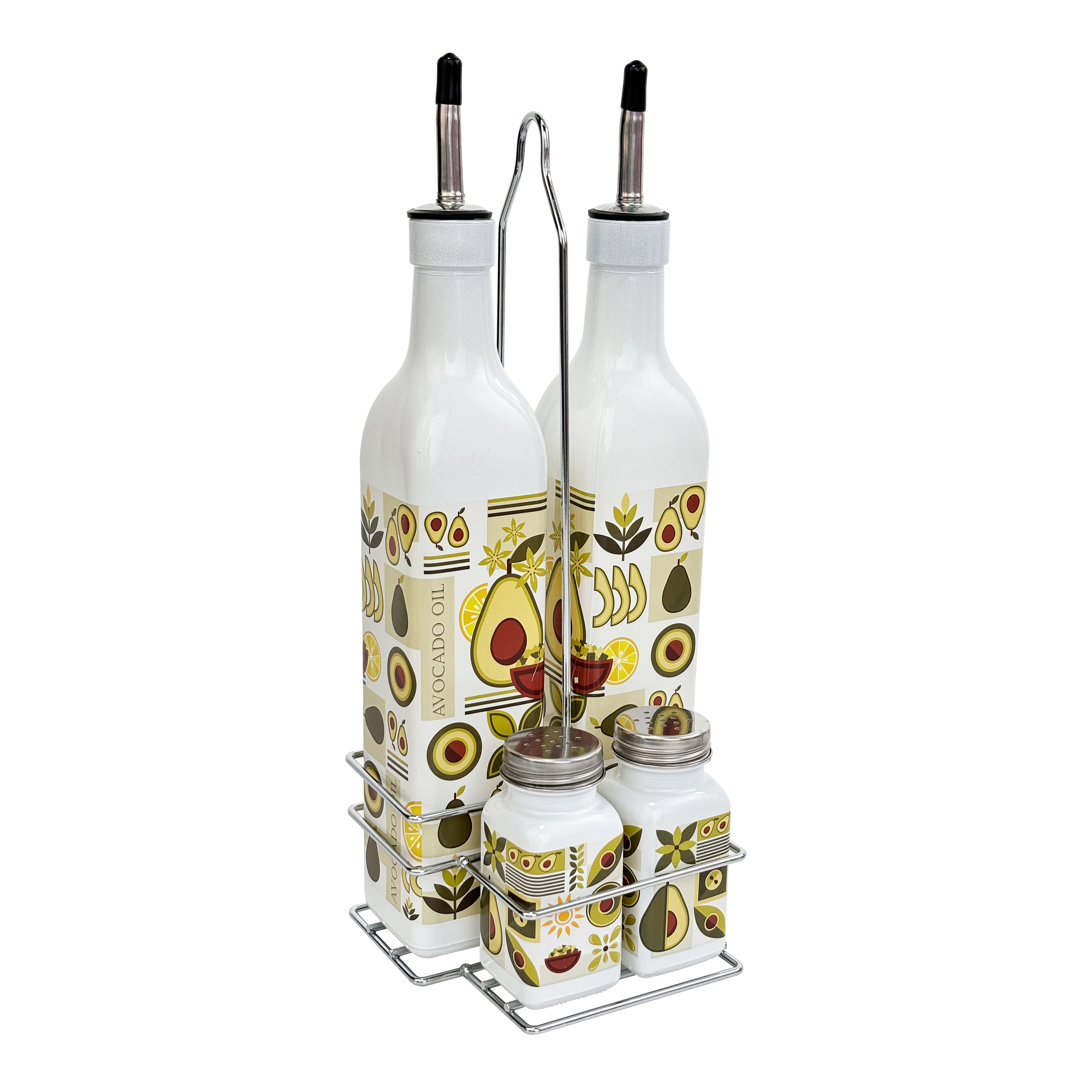 Elegant Glass Oil & Vinegar Cruet Set
