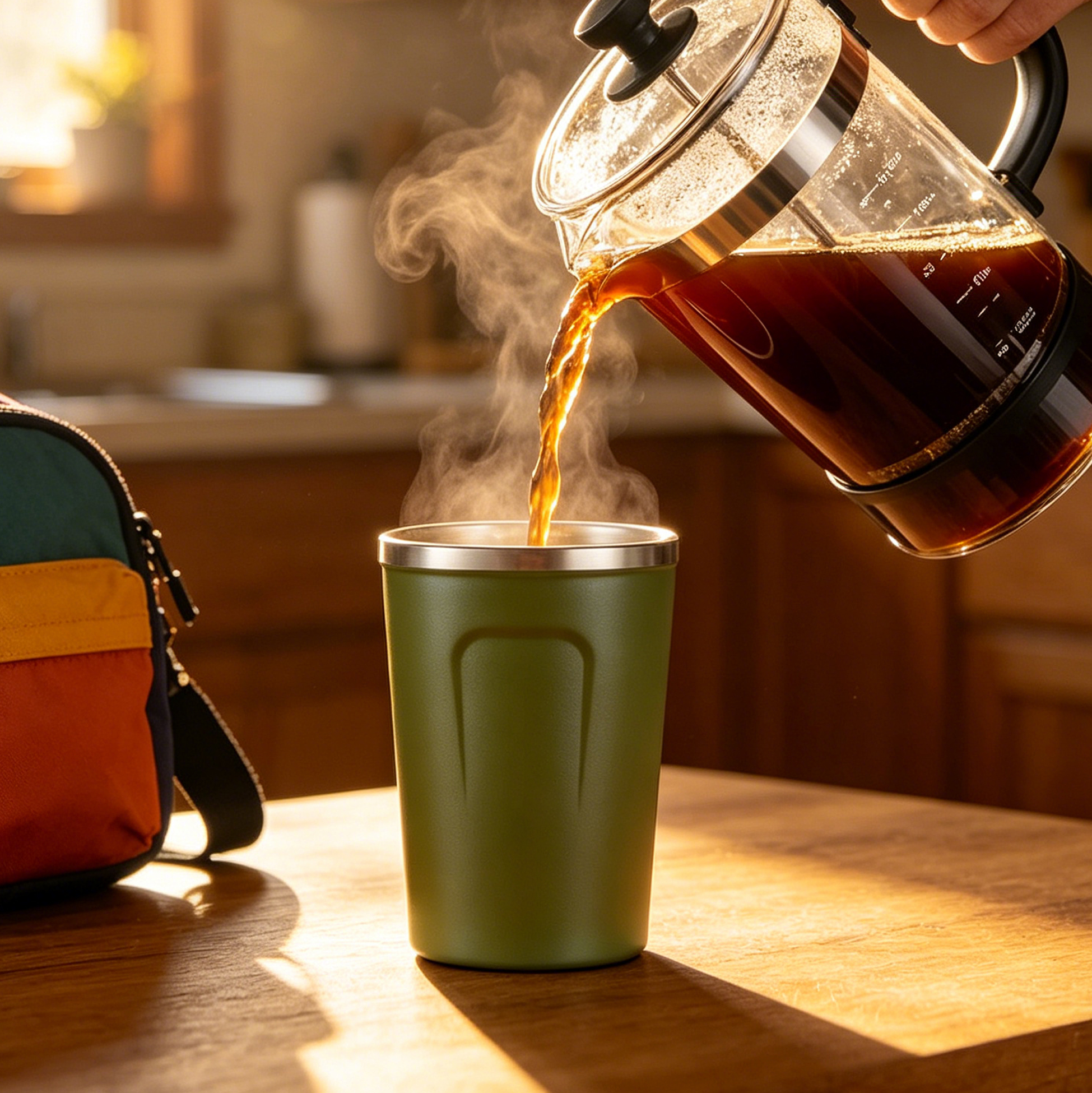 360ML Insulated Stainless Steel Coffee Tumbler with Flip Lid