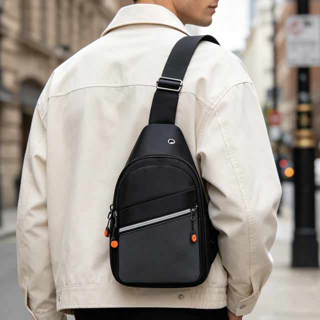 Waterproof Sling Bag Crossbody Backpack for Men, Lightweight Chest Shoulder Bag with Multiple Pockets