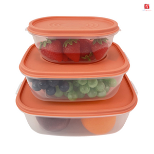 3 Pcs/Set Fresh-Keeping Storage Box Plastic Food Container Refrigerator Crisper Fruit Vegetable Storage Container