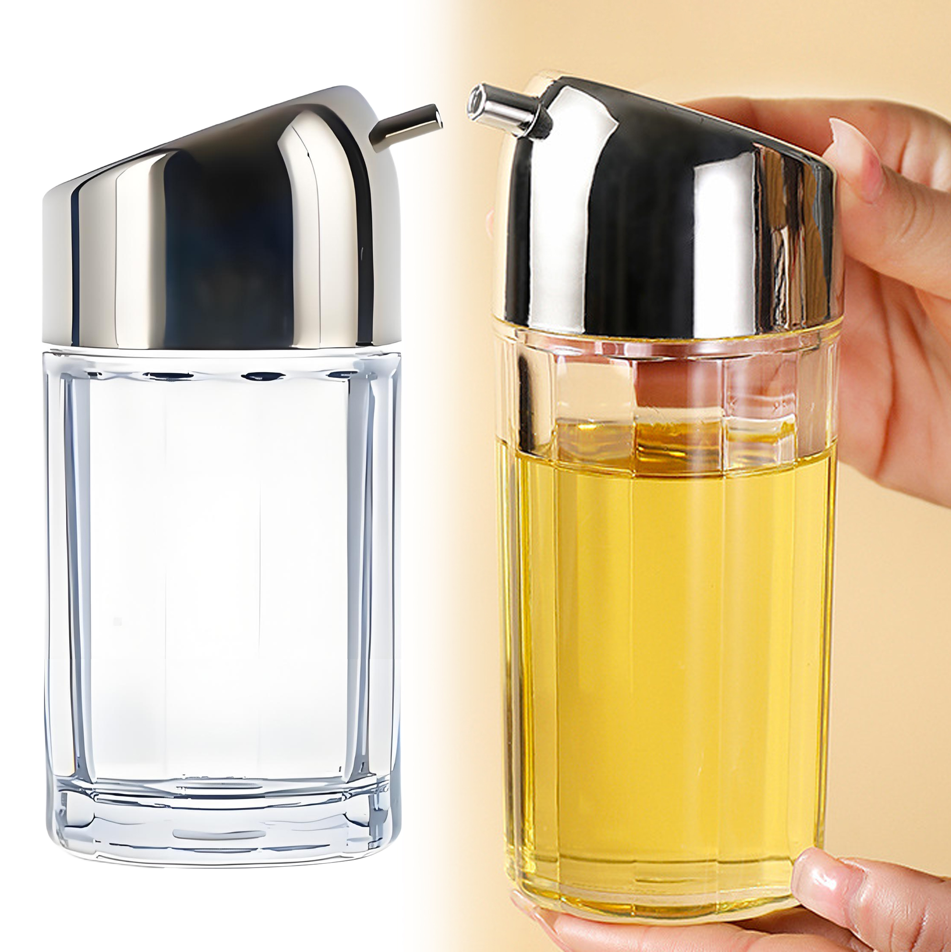 Oil Dispenser Bottle with Stainless Steel Lid