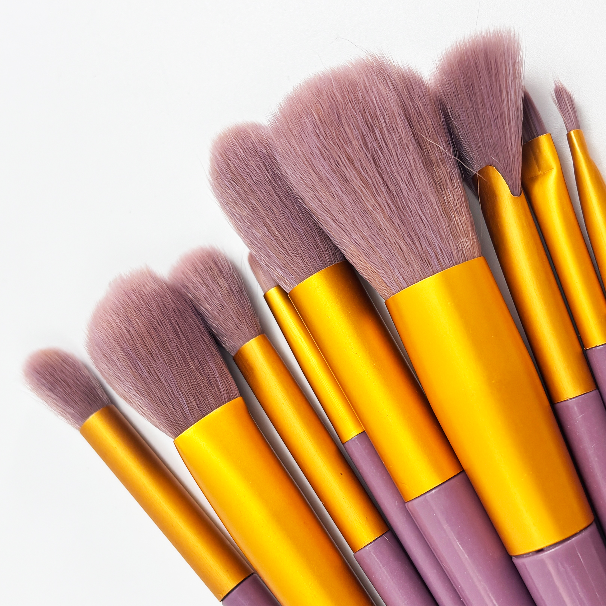 9 Piece Purple & Gold Makeup Brush Set