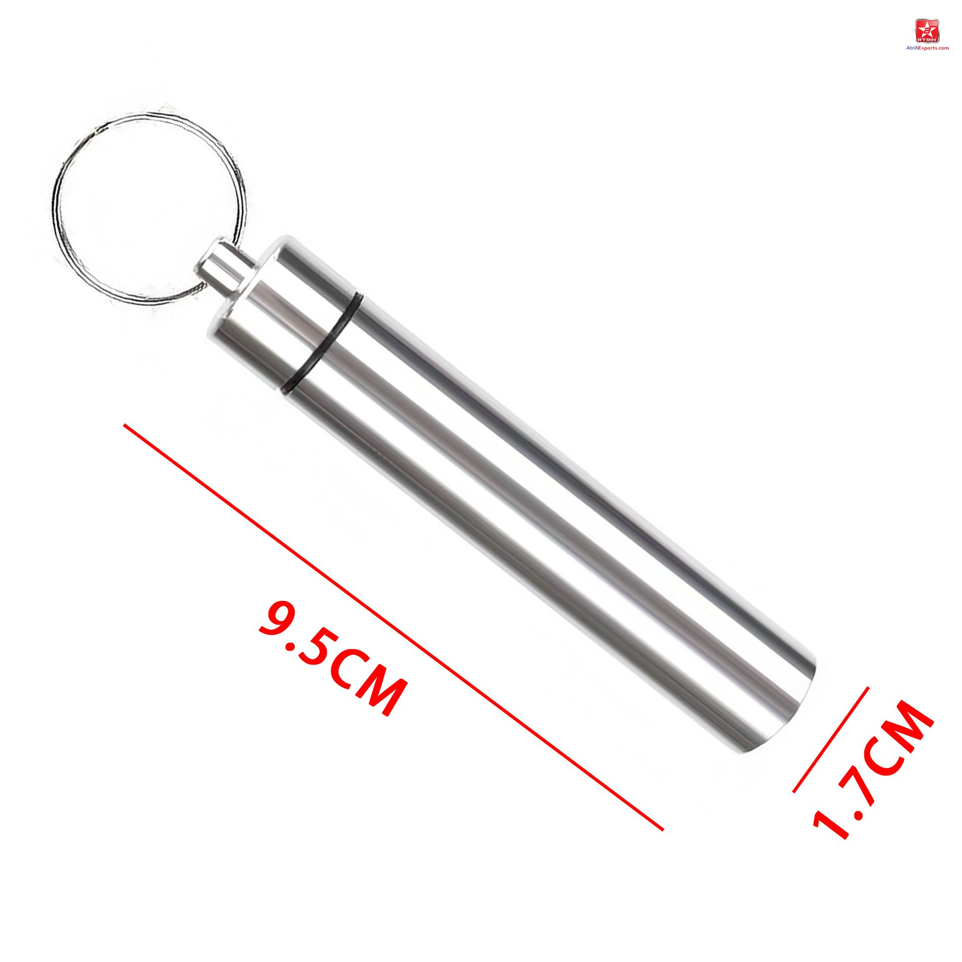 Stainless Steel Pill Container Keychain 