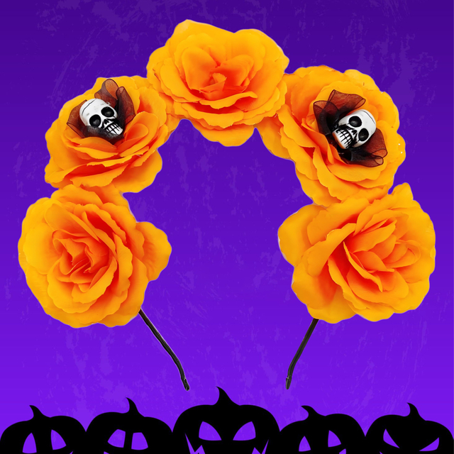 Skull Flower Headband for Halloween