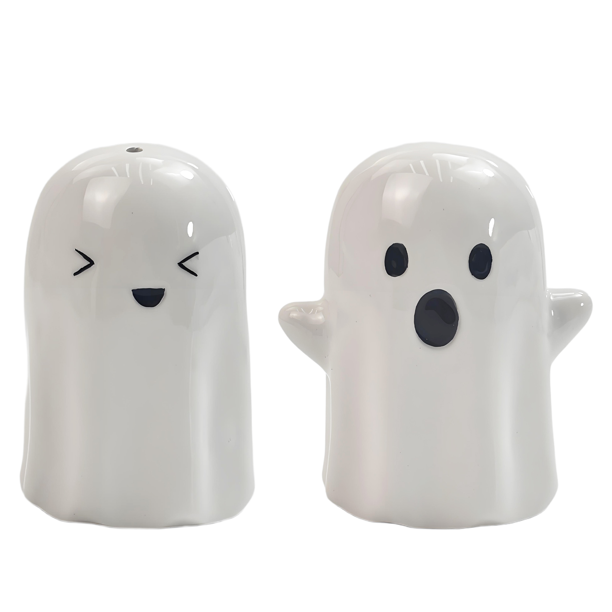 Ghost Shaped Ceramic Salt And Pepper Shakers 