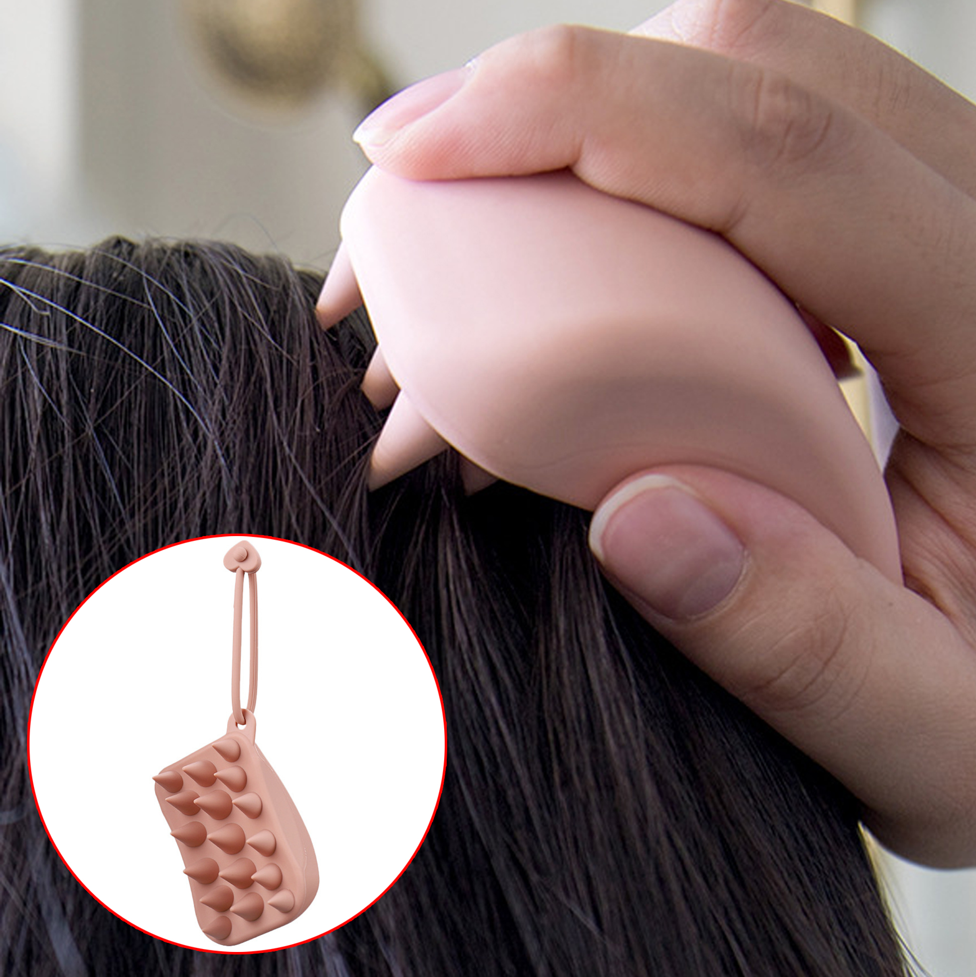 Purple Silicone Hair Grooming And Massage Brush